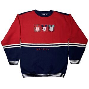 Vintage 1980s Mickey & Co Mickey Mouse Faces Sweater Size Large